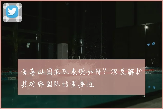 黄喜灿国家队表现如何?深度解析其对韩国队的重要性