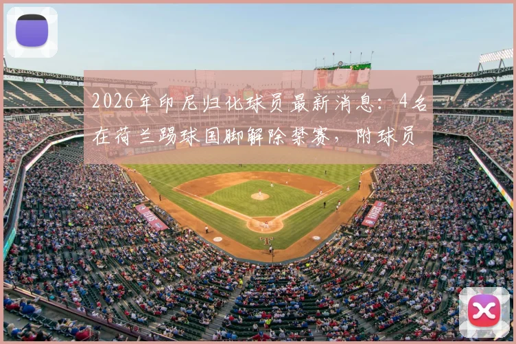 2026年印尼归化球员最新消息：4名在荷兰踢球国脚解除禁赛，附球员名单与现状解析